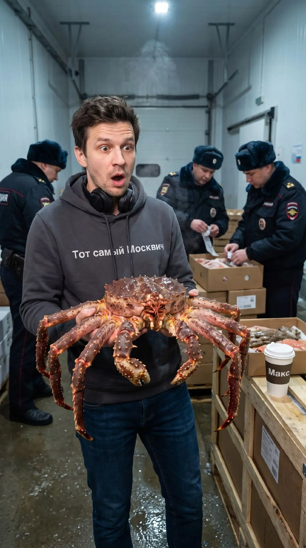 🦀 Долгопрудненский деликатес: полиция накрыла подпольный склад с камчатским крабом на 21 миллион.

