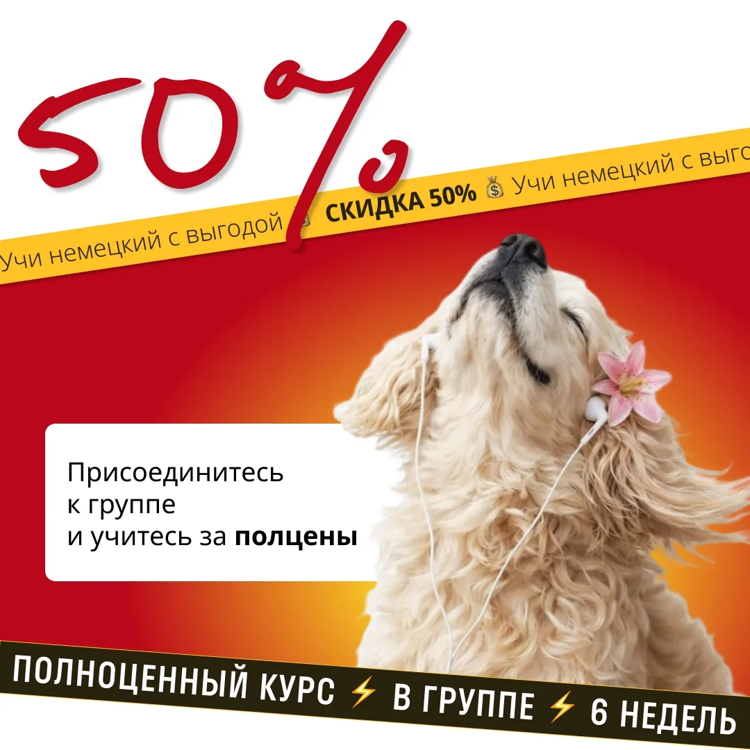 ⭐️ ВАШ ШАНС: КУРСЫ ЗА ПОЛЦЕНЫ

Хотели повысить уровень немецкого этим летом? Мы поможем!

Сейчас сам
