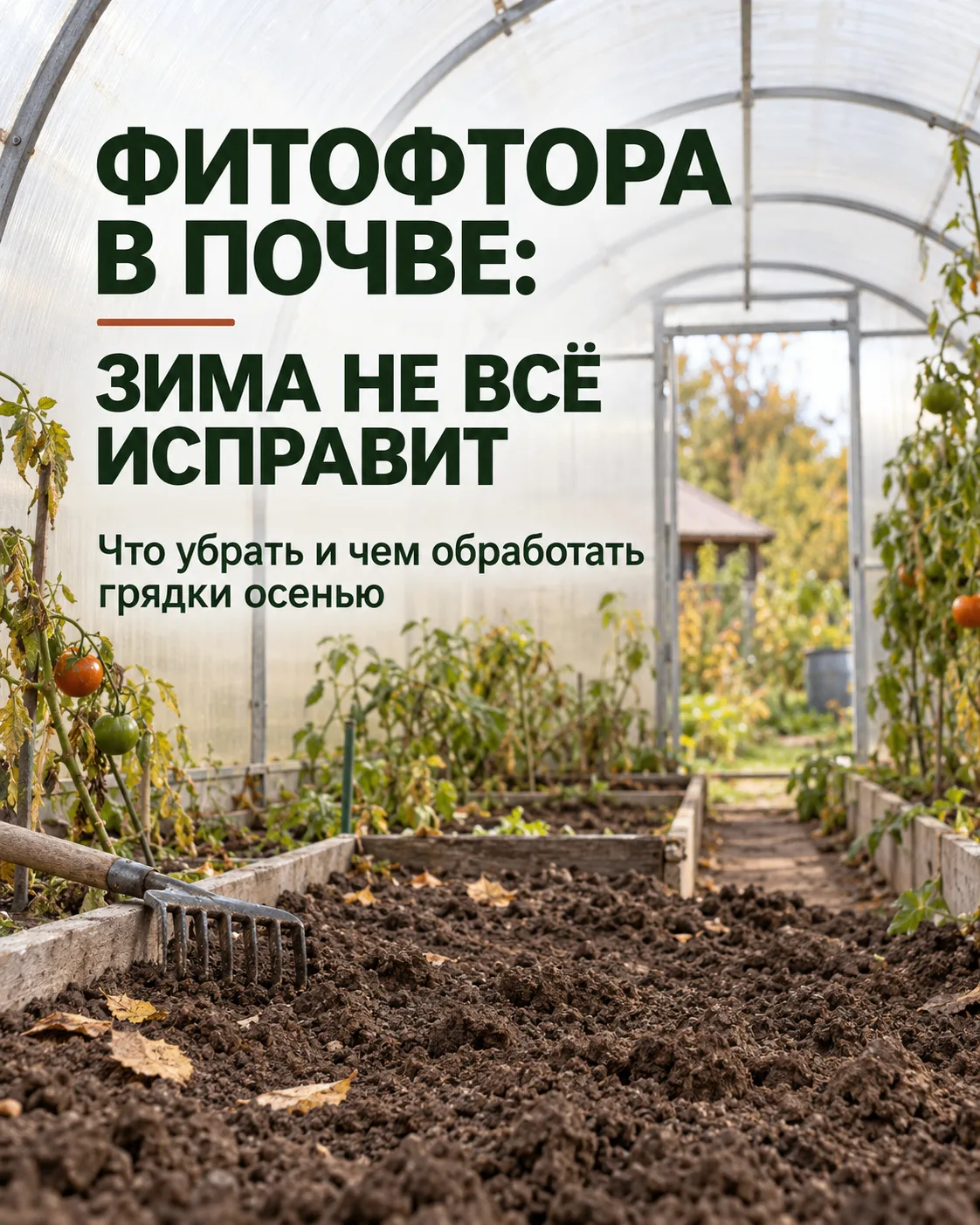 🍅 Ботву убрали, теплицу проморозили. А фитофтора может остаться.