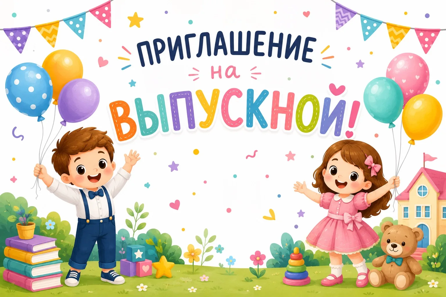 Уважаемые мамы и папы! 🌸

С радостью приглашаем вас на выпускные утренники в нашем детском саду! 🎓