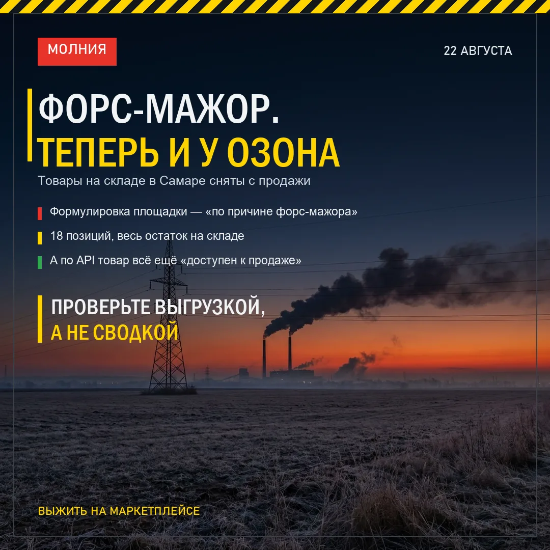 ОЗОН ПОДТВЕРДИЛ: СКЛАД В САМАРСКОЙ ОБЛАСТИ ПОСТРАДАЛ