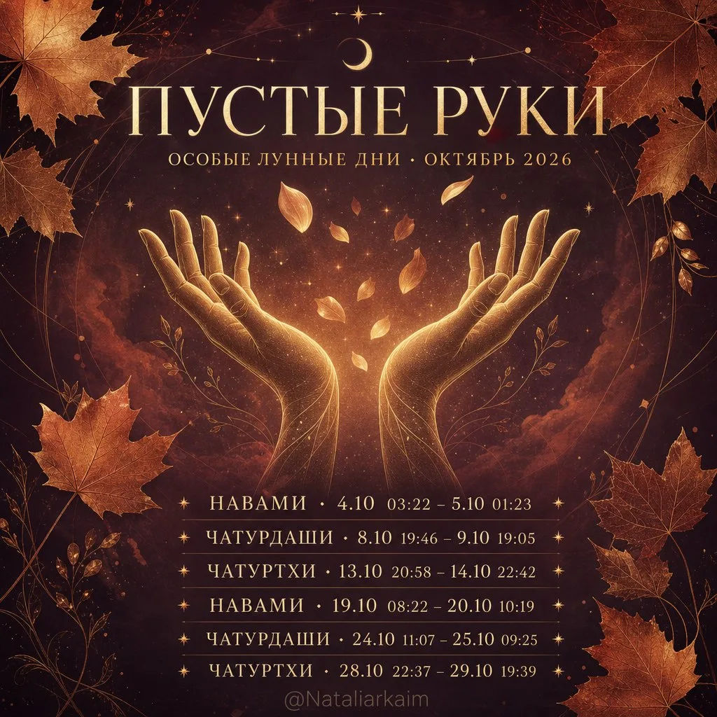 🤲 «ПУСТЫЕ РУКИ» В ОКТЯБРЕ 2026