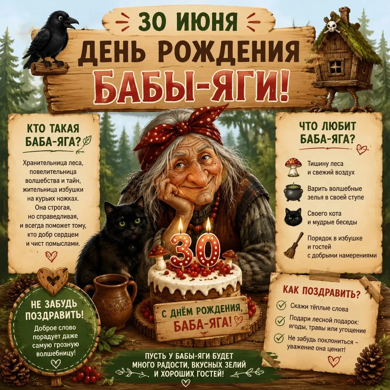 🌟Сегодня день рождения Бабы-яги! 🎉

Знаете ли вы, что у сказочных персонажей тоже бывают дни рожде