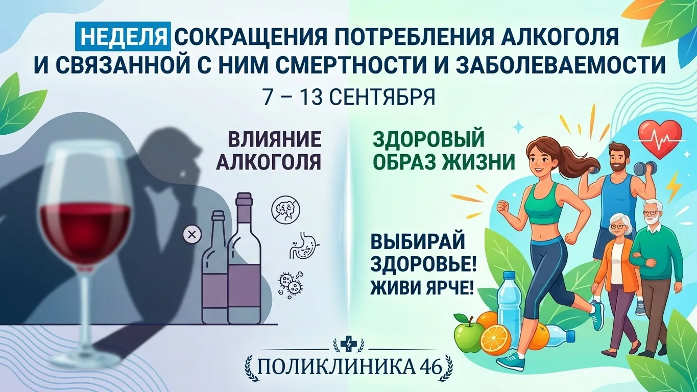🗓 С 7 по 13 сентября проходит Неделя сокращения потребления алкоголя и связанной с ним...