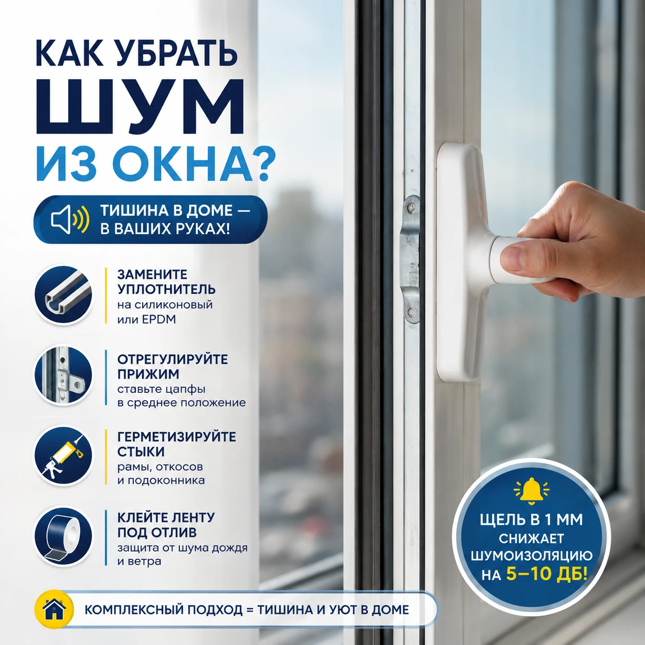 💡 Почему окно пропускает звук?