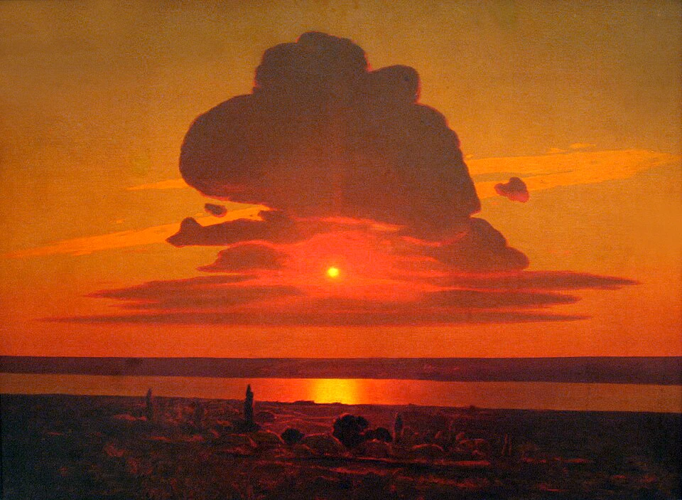 "Красный закат на Днепре" Архип Куинджи (1905–1908). В музее Метрополитен в Нью Йорке. #живопись #ге