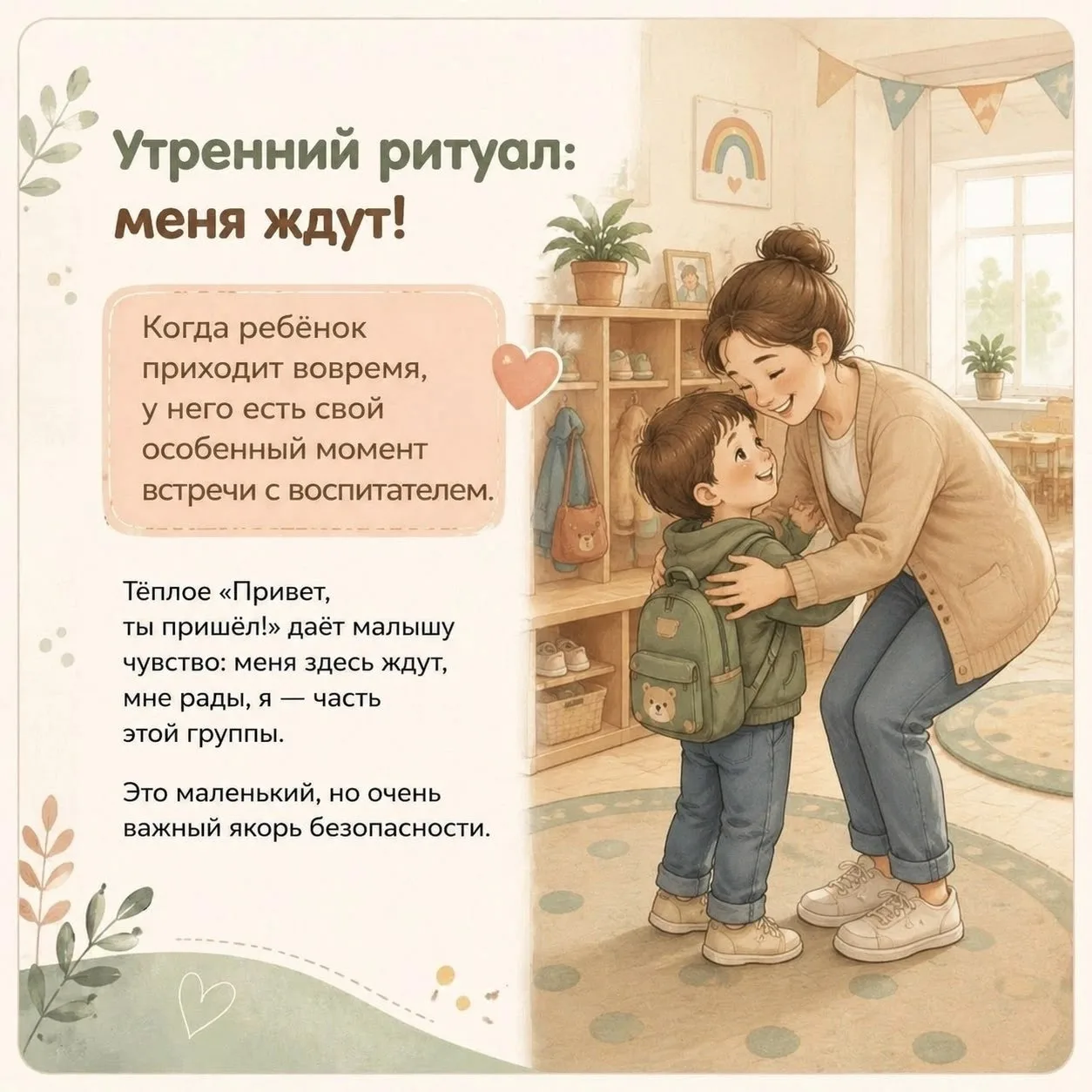 Почему важно приходить в детский сад вовремя?! ☝️
