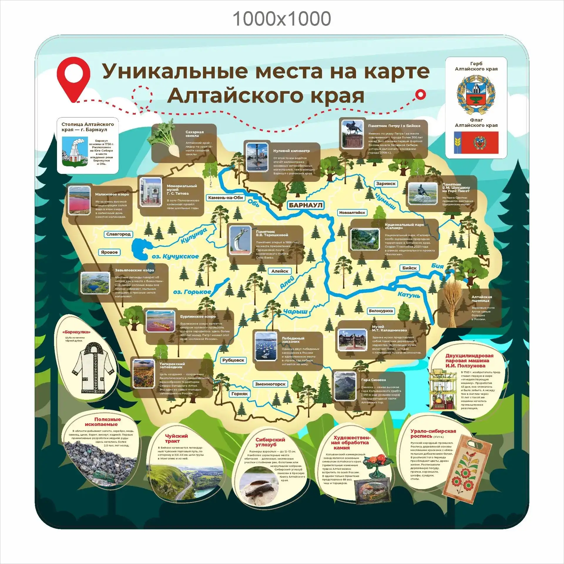 На этой карте собраны самые удивительные уголки нашего региона !