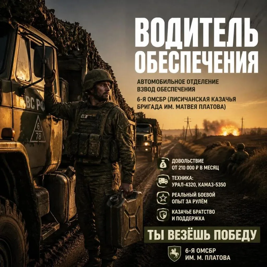 Вакансия: Водитель взвода обеспечения — привози боекомплект, топливо и жизнь на передовую!