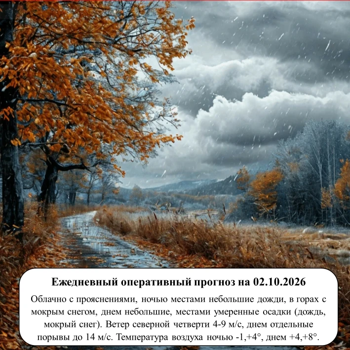 На основании ежедневного оперативного прогноза от ГКУ «ТЦМ»