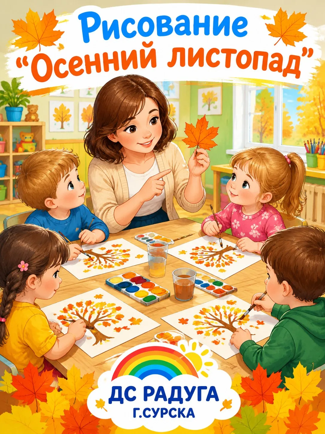 🍂 Настоящий листопад в детском саду "Радуга" г. Сурска!🎨