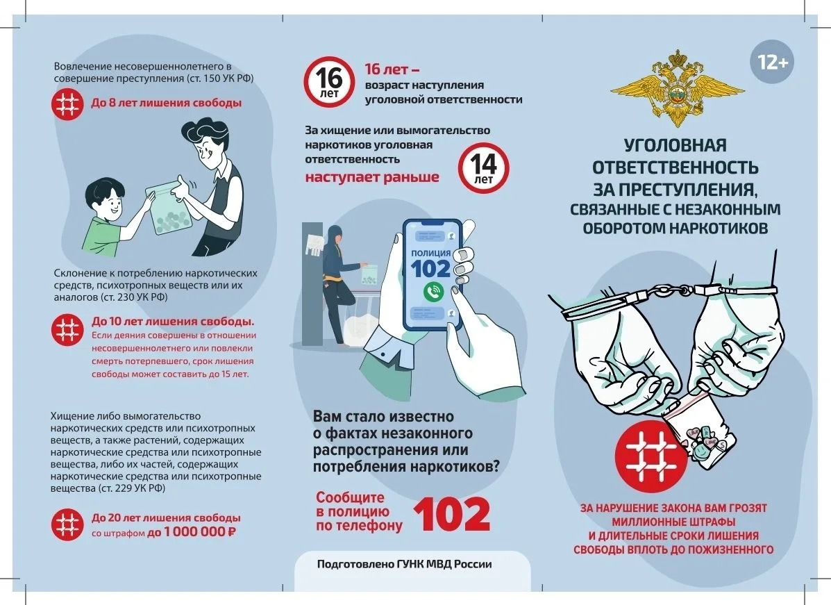 Памятка об уголовной ответственности за преступления, связанные с незаконным оборотом н...