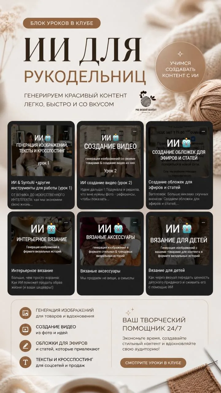 Красиво вязать - уже мало.
Сейчас важно ещё и красиво показывать свои работы 🤩

А с этим у многих с