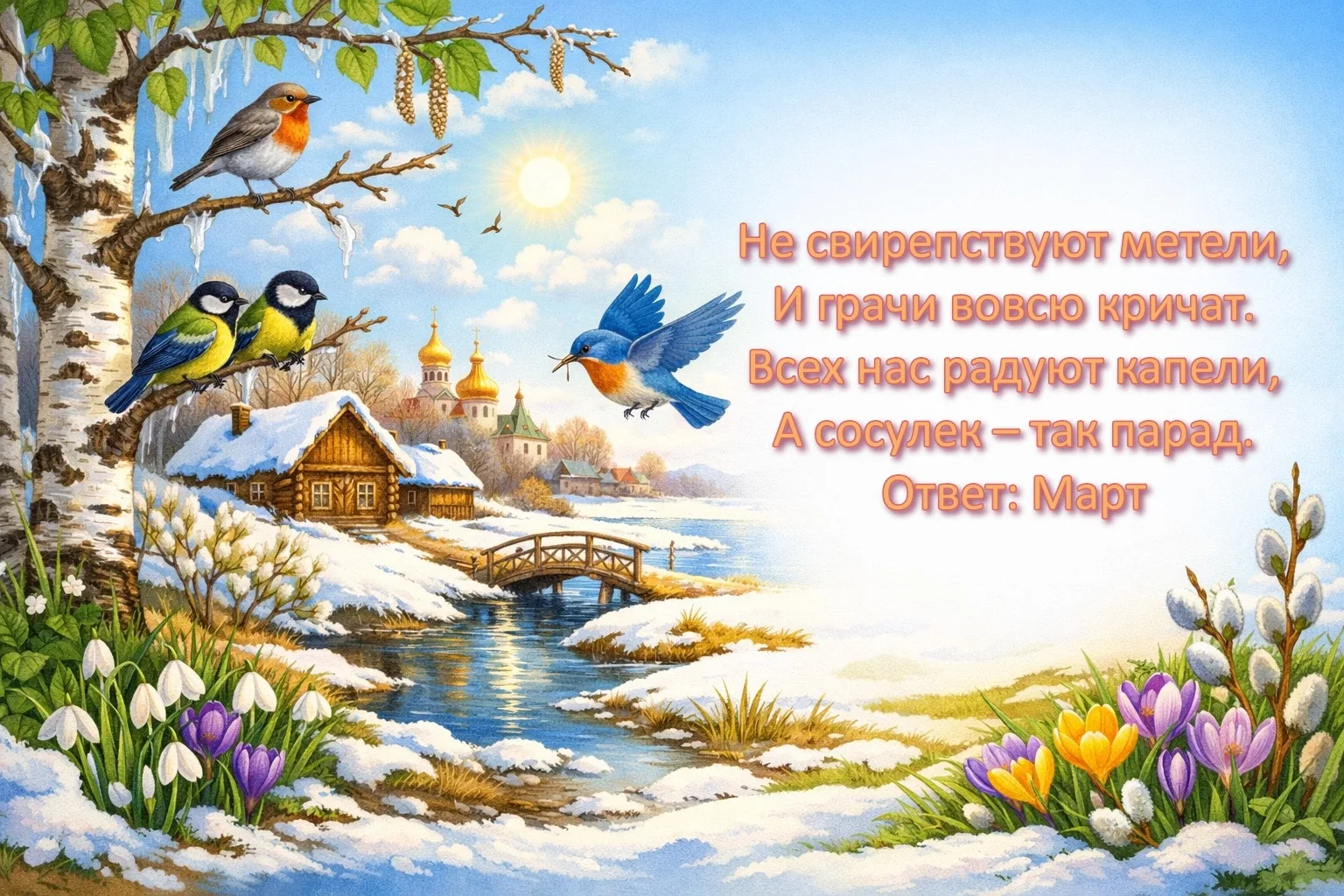 🌸 Сегодня последний день марта, и я хочу поделиться с вами загадками о самом весеннем ...
