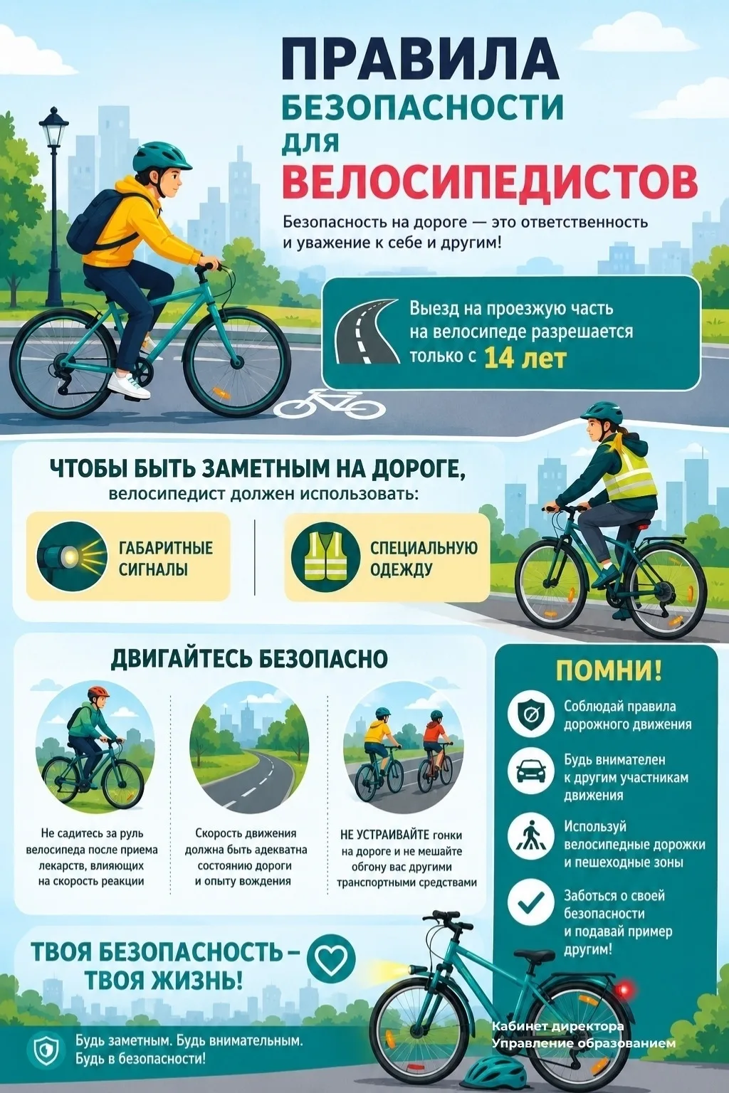 Памятка "Правила безопасности для велосипедистов" 🚴‍♂️