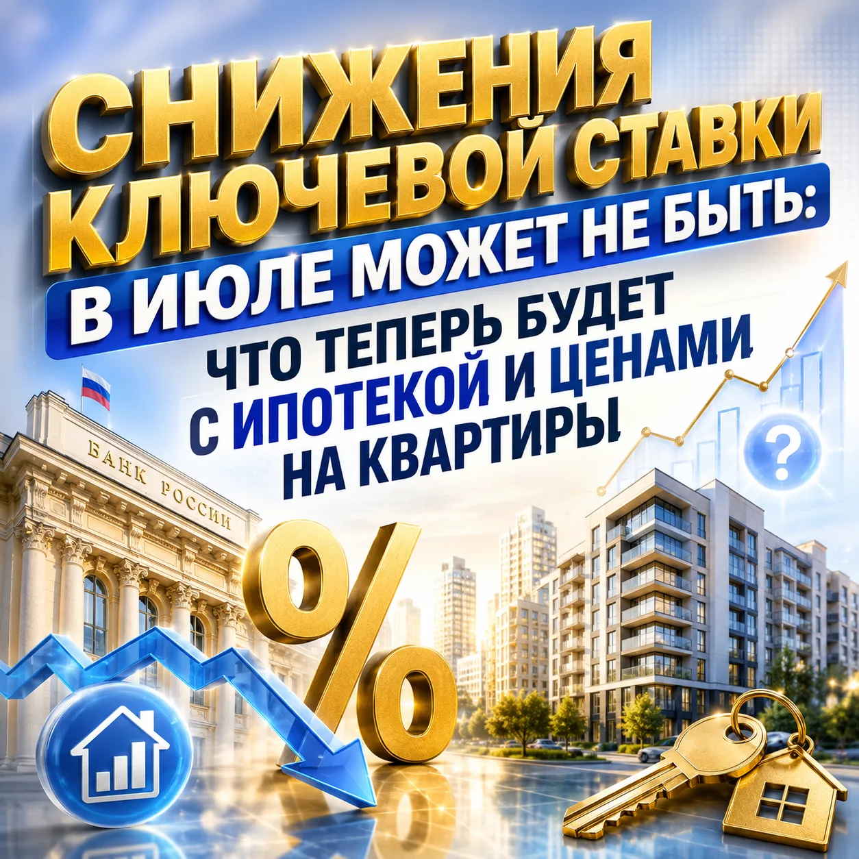 🚨 СНИЖЕНИЯ КЛЮЧЕВОЙ СТАВКИ В ИЮЛЕ МОЖЕТ НЕ БЫТЬ: ЧТО ТЕПЕРЬ БУДЕТ С ИПОТЕКОЙ И ЦЕНАМИ ...