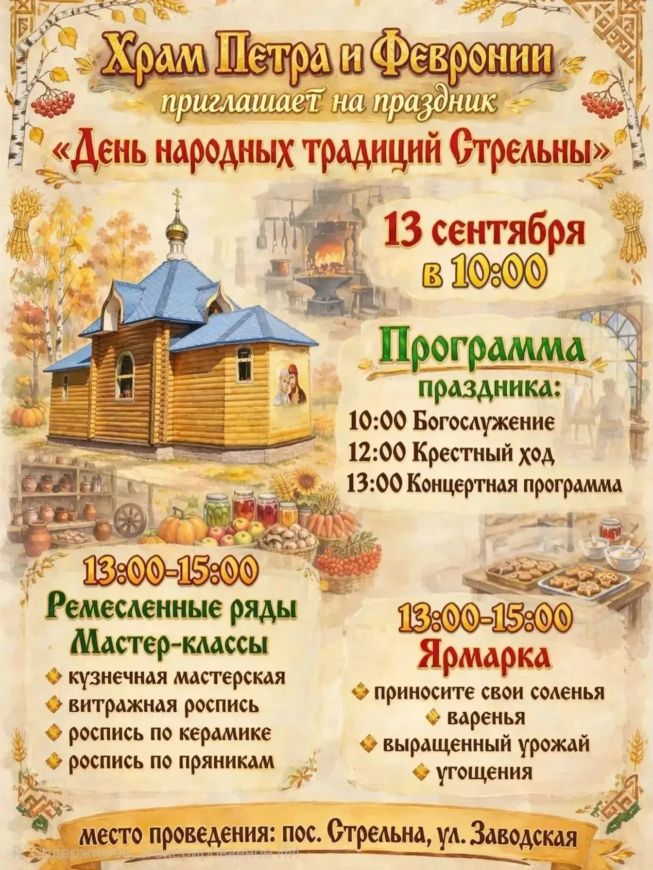 Храм святых благоверных князей Петра и Февронии Муромских в Стрельне приглашает всех жи...