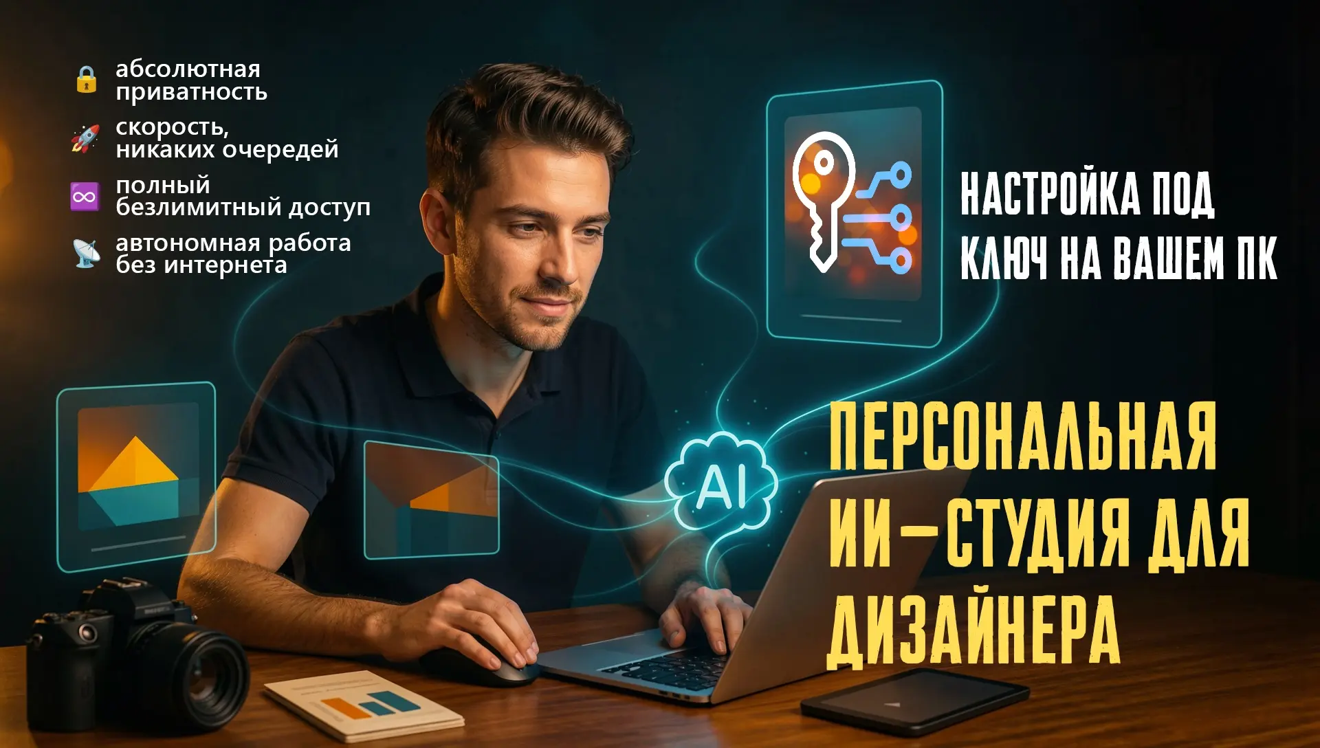 Персональная ИИ-студия для дизайнера интерьера и мебели: безлимитный доступ, полная кон...