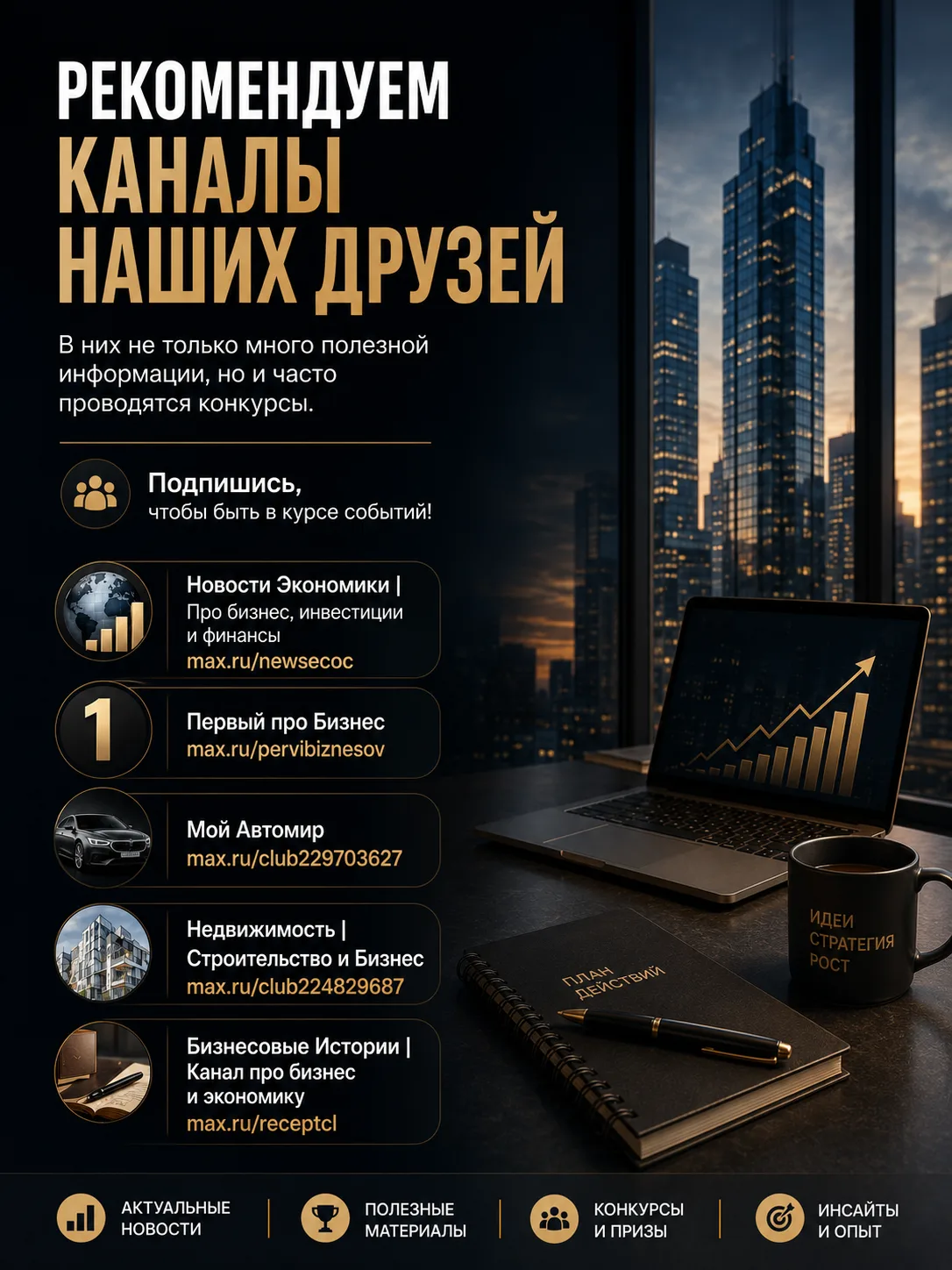 Рекомендуем каналы наших друзей, в них не только много полезной информации, но и часто