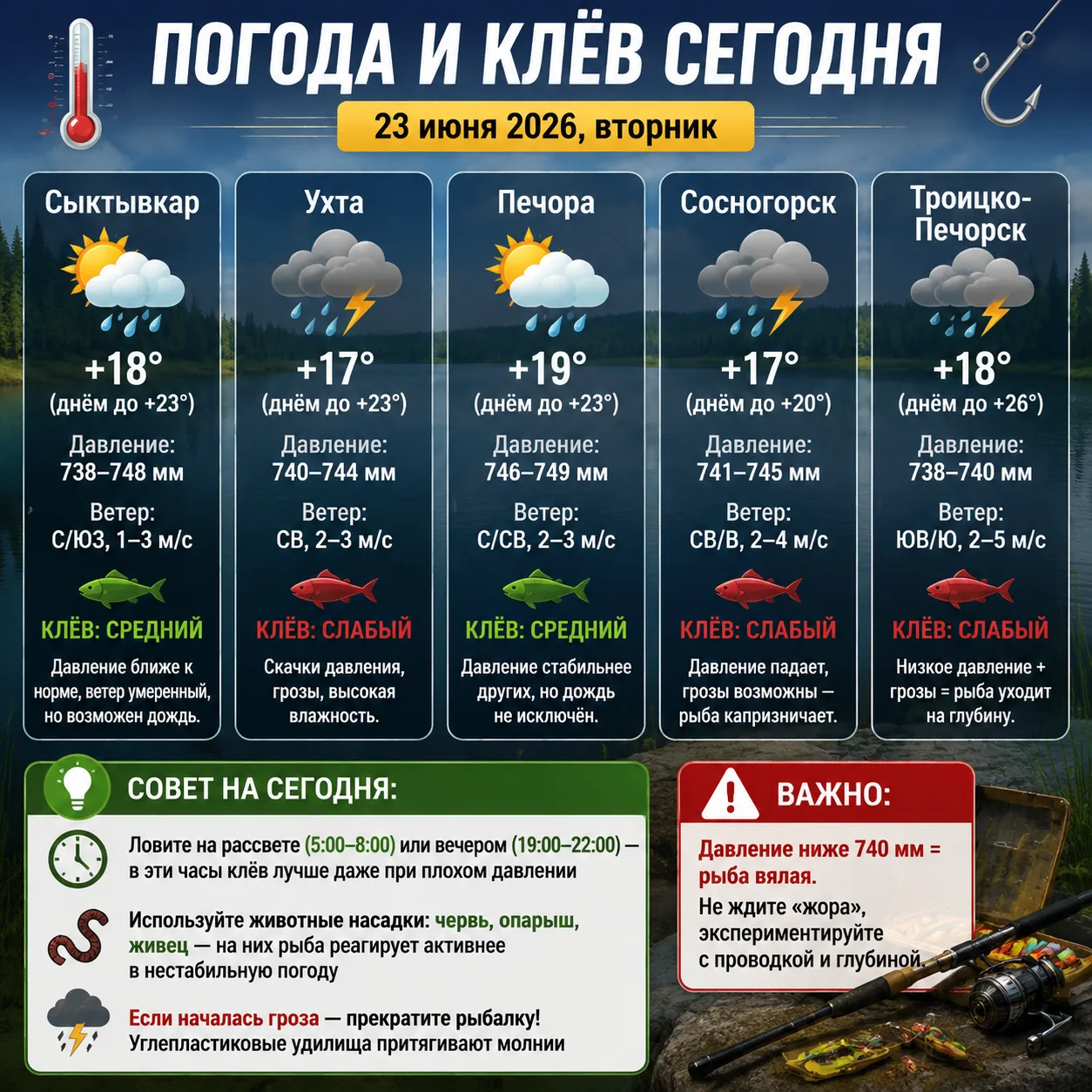 ☀️ ДОБРОЕ УТРО, РЫБАКИ КОМИ!