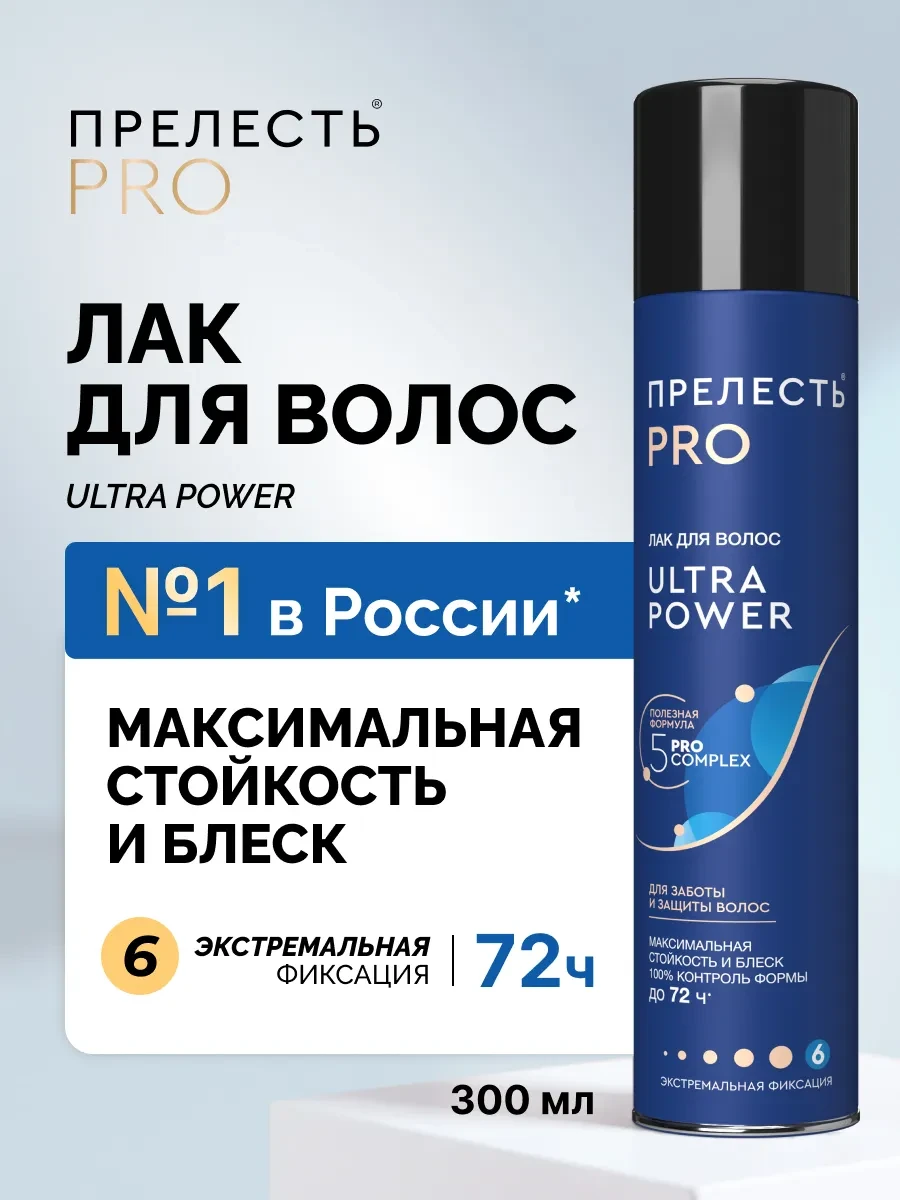 ⚡️ Лак для волос профессиональный сверх сильная 300 мл, ПРЕЛЕСТЬ PROFESSIONAL