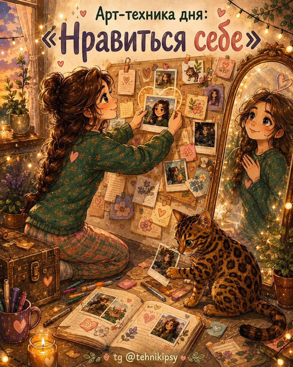 🌿✨ Арт-техника дня: «Нравиться себе»