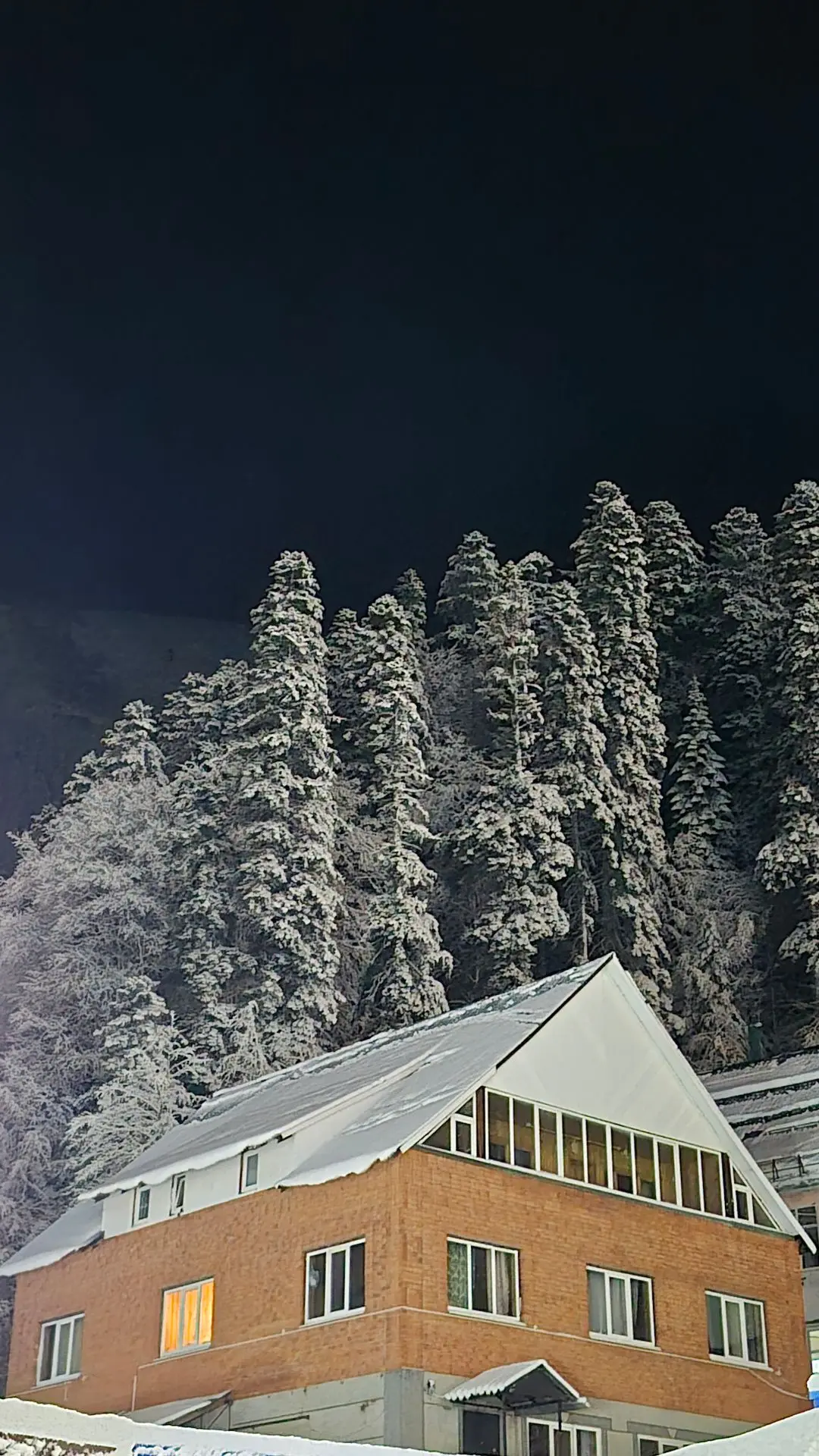 😍 Ночной снежный Домбай. Доброй ночи, Друзья!  📸 Фото: BRUSNIKA TRAVEL  • Наша группа ВК • Наш канал
