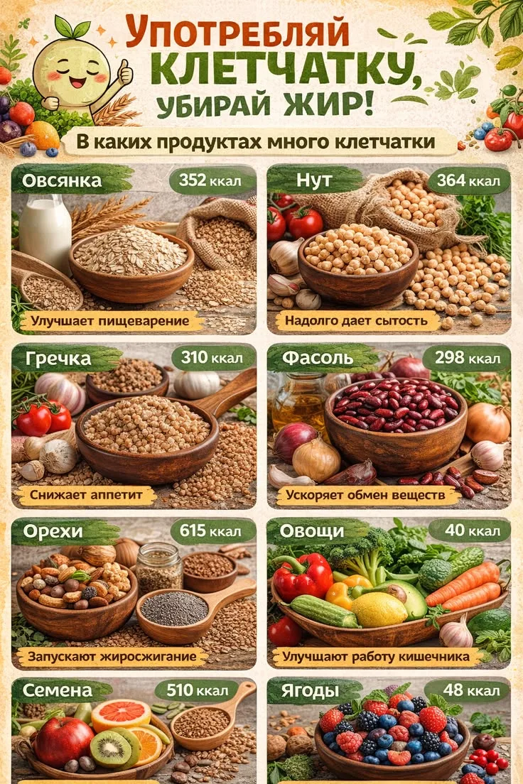 Клетчатка польза | Твой организм это оценит