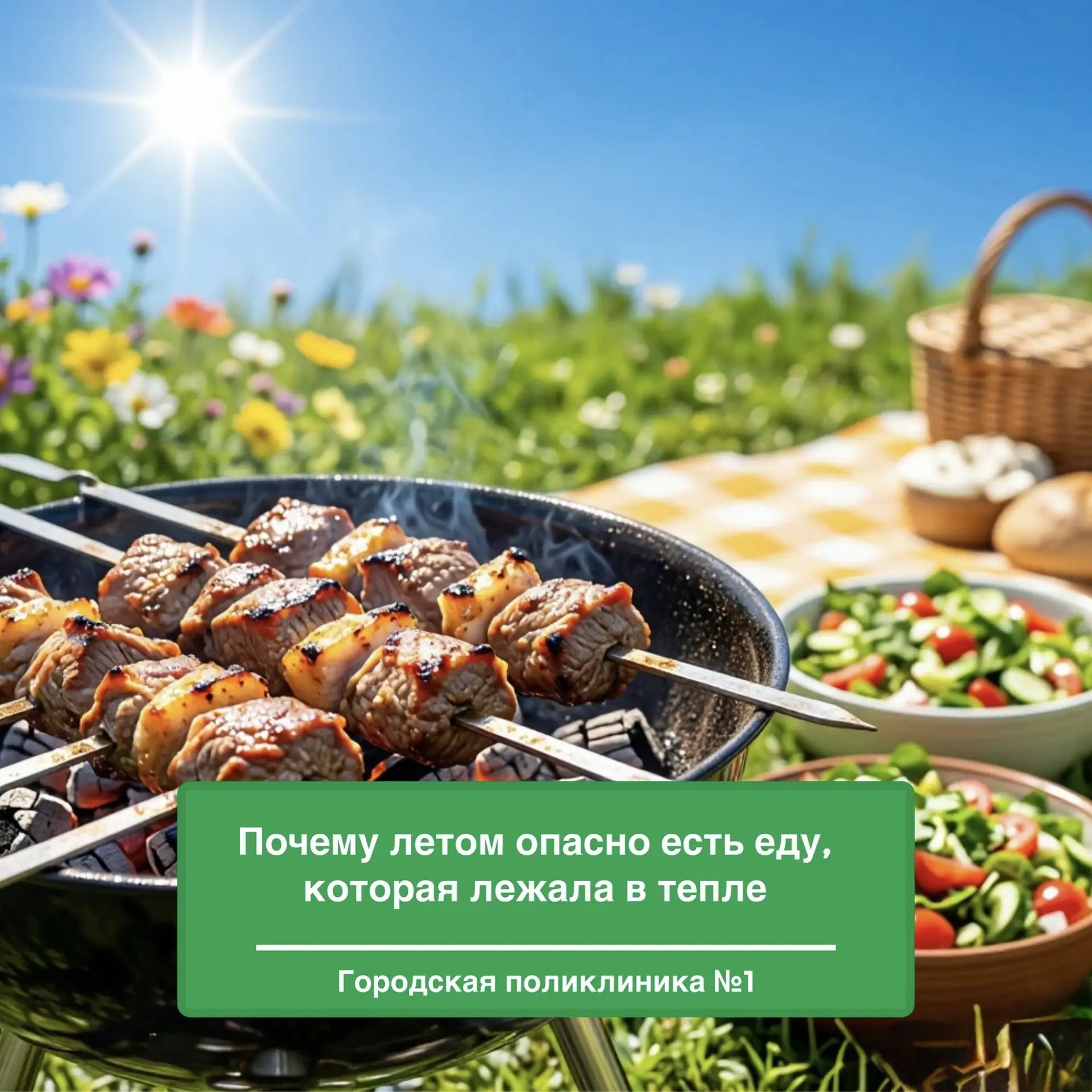 Летом еда может быстро испортиться, если её оставить в тёплом месте или на солнце

Главная опасность