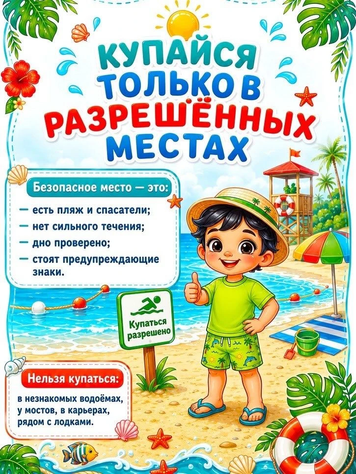 🌊Купаемся безопасно: главные правила поведения на воде летом! ☀️

Каникулы в самом разгаре, и многи