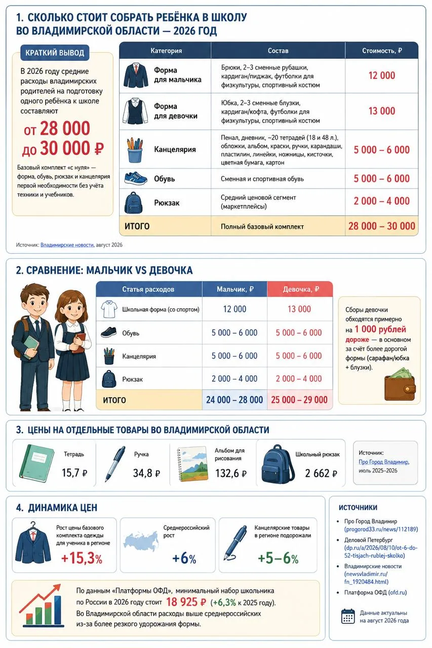 🎒 Сколько сегодня стоит собрать ребёнка в школу?