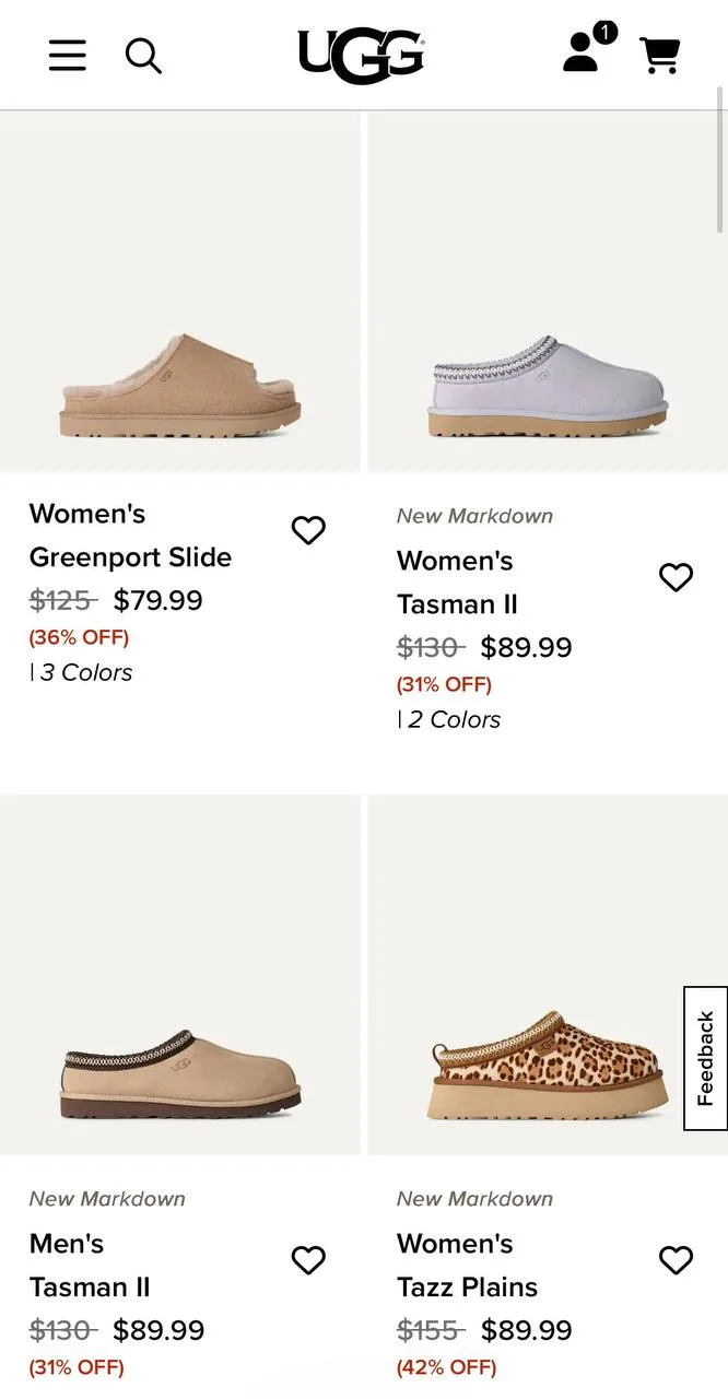 💫До -40% на официальном американском сайте UGG.com 

Ссылка на раздел: https://www.ugg.com/master-s