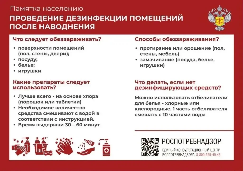 После паводка важна правильная санитарная обработка жилья.