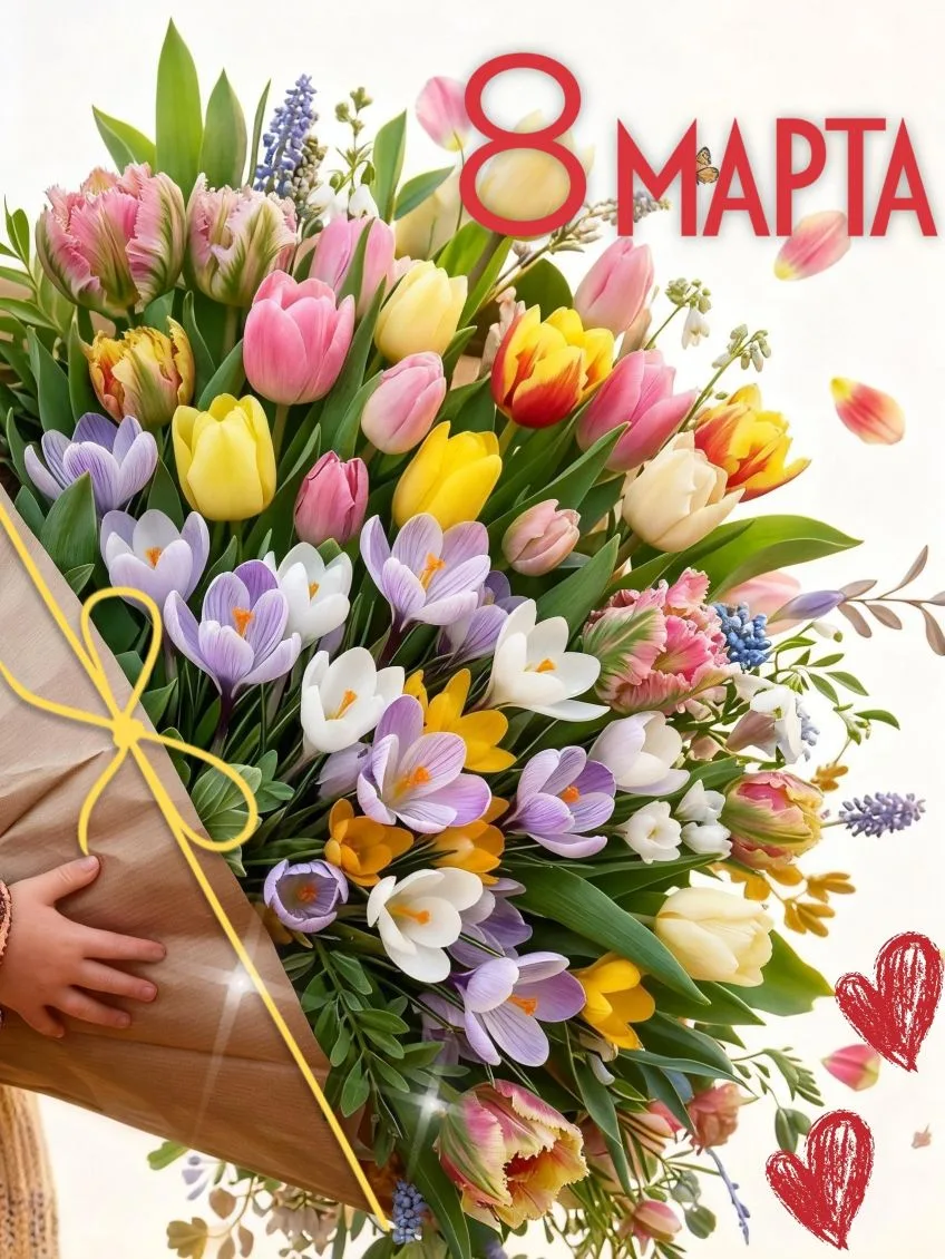 Сегодня, 8 марта, мы поздравляем всех наших чудесных женщин — мам, бабушек, воспитателе...
