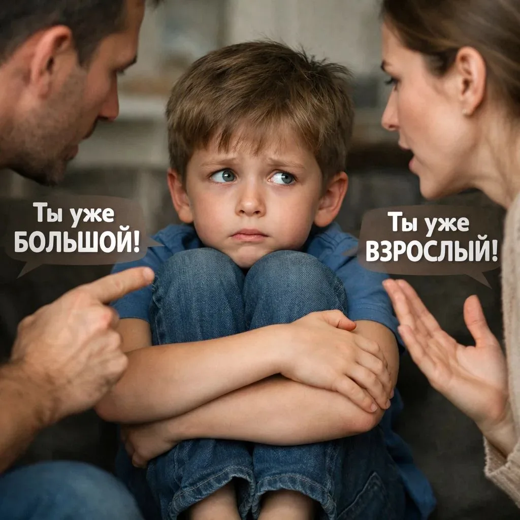 «Веди себя как взрослый», «Ты же большой», «Не плачь!» — мы