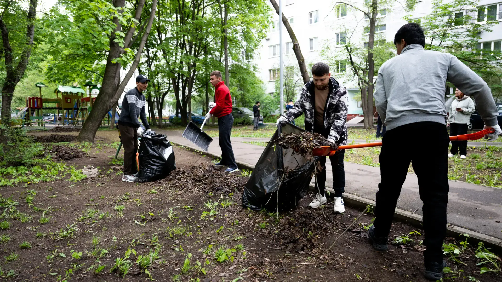 Почти 80 дворников дополнительно привлекла управляющая компания Люберец для уборки придомовых террит