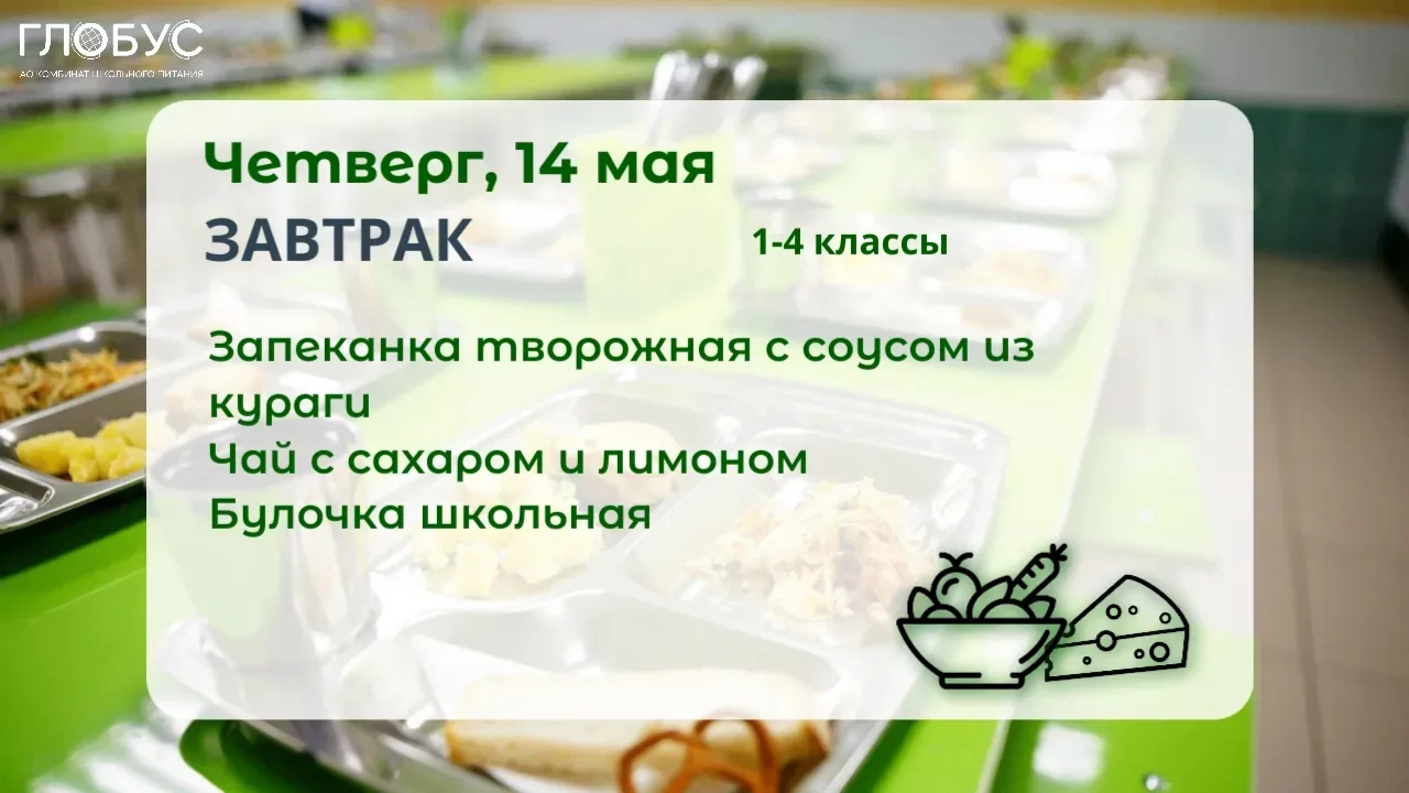 #МенюДня  🥗Школьное меню для 1-4 классов
