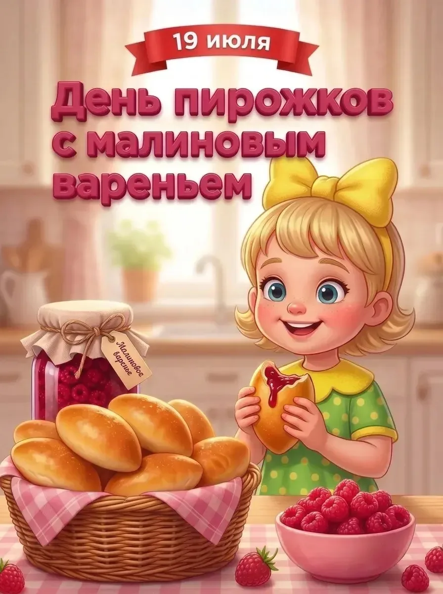 🍓 19 июля — День пирожков с малиновым вареньем! 💛

Праздник придумали в 2015 году, чтобы напомнить
