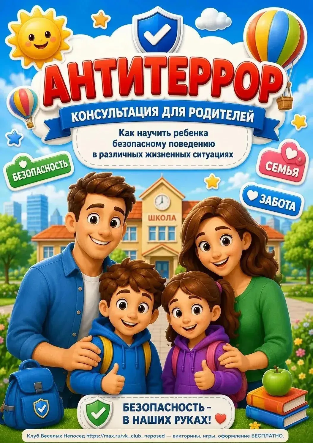 Ещё одна ситуация для тренировки- антитеррористическая защищенность. Повторите с детьми...