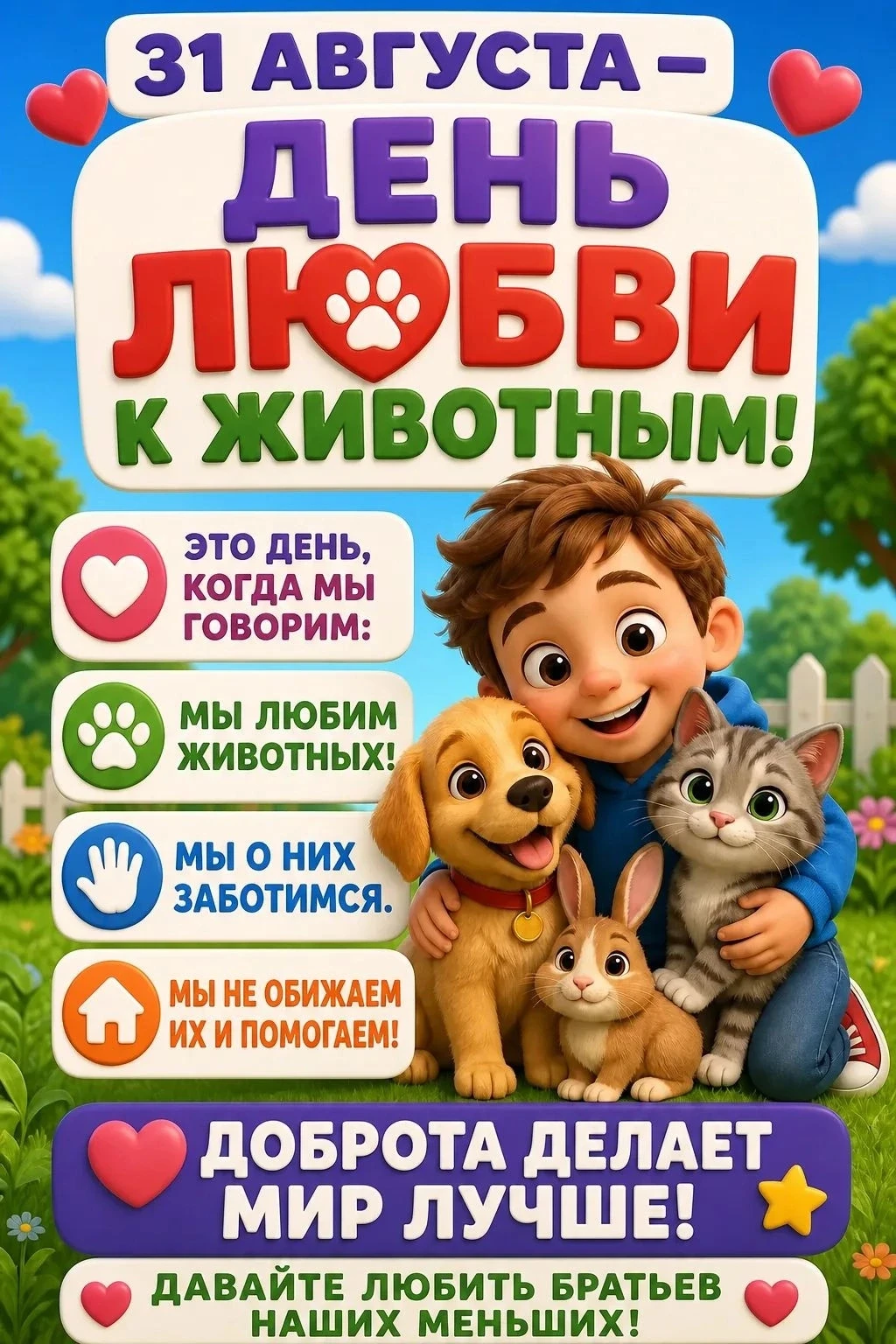 День любви к животным — это особенный праздник, когда все люди вспоминают о том, как ва...
