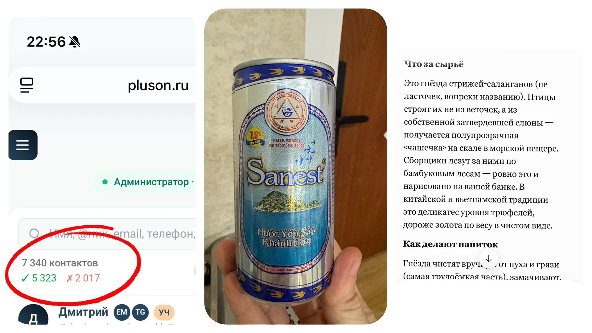 Пью ласточкины слюни благодаря ПЛЮСОНу