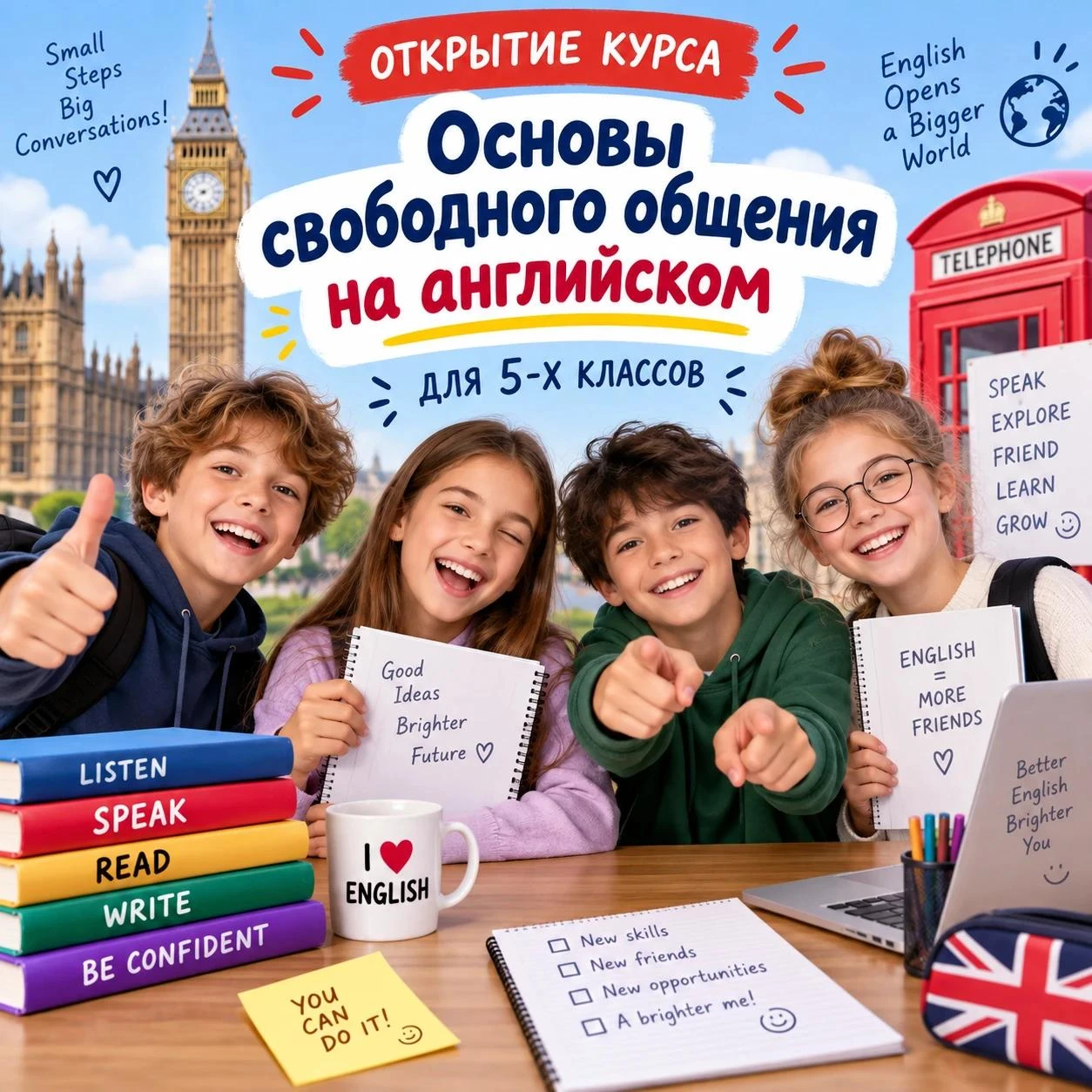 🇬🇧 Открываем двери в мир английского языка: запись в кружок «Основы свободного общени...