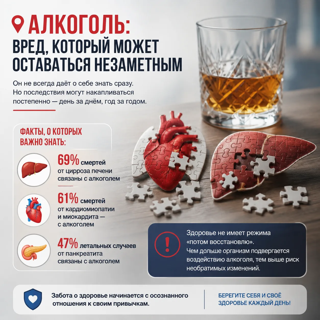 📍 Алкоголь: вред, который может оставаться незаметным