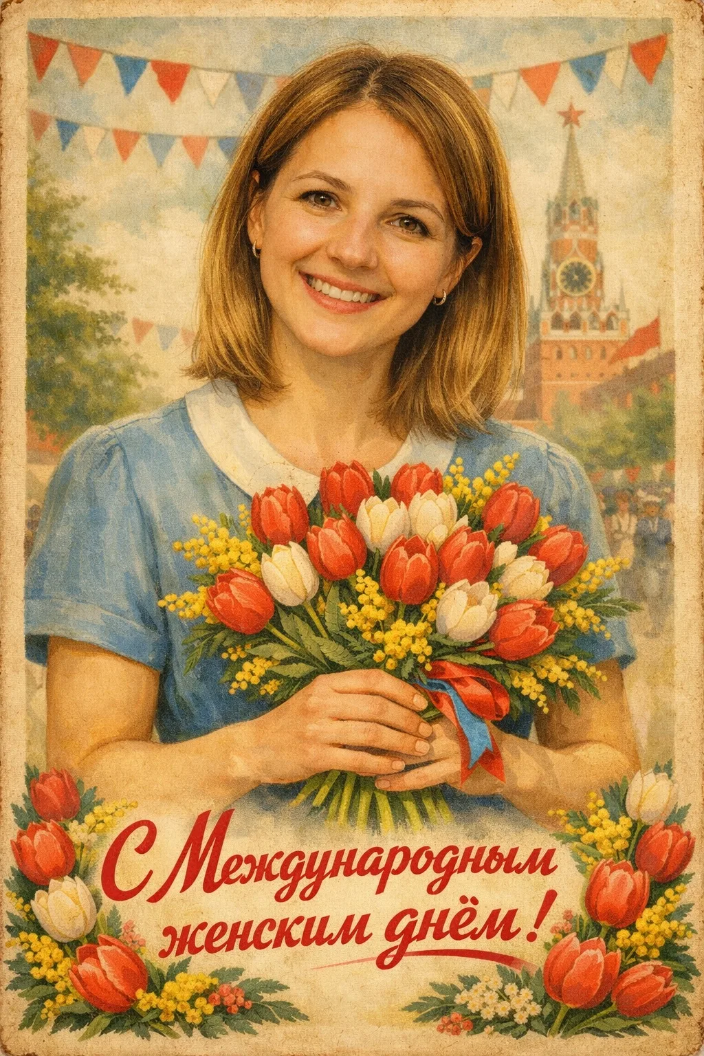 Я конечно обещала что больше к 8 марта ничего не будет, но уж очень эти открытки мне нравятся и не д