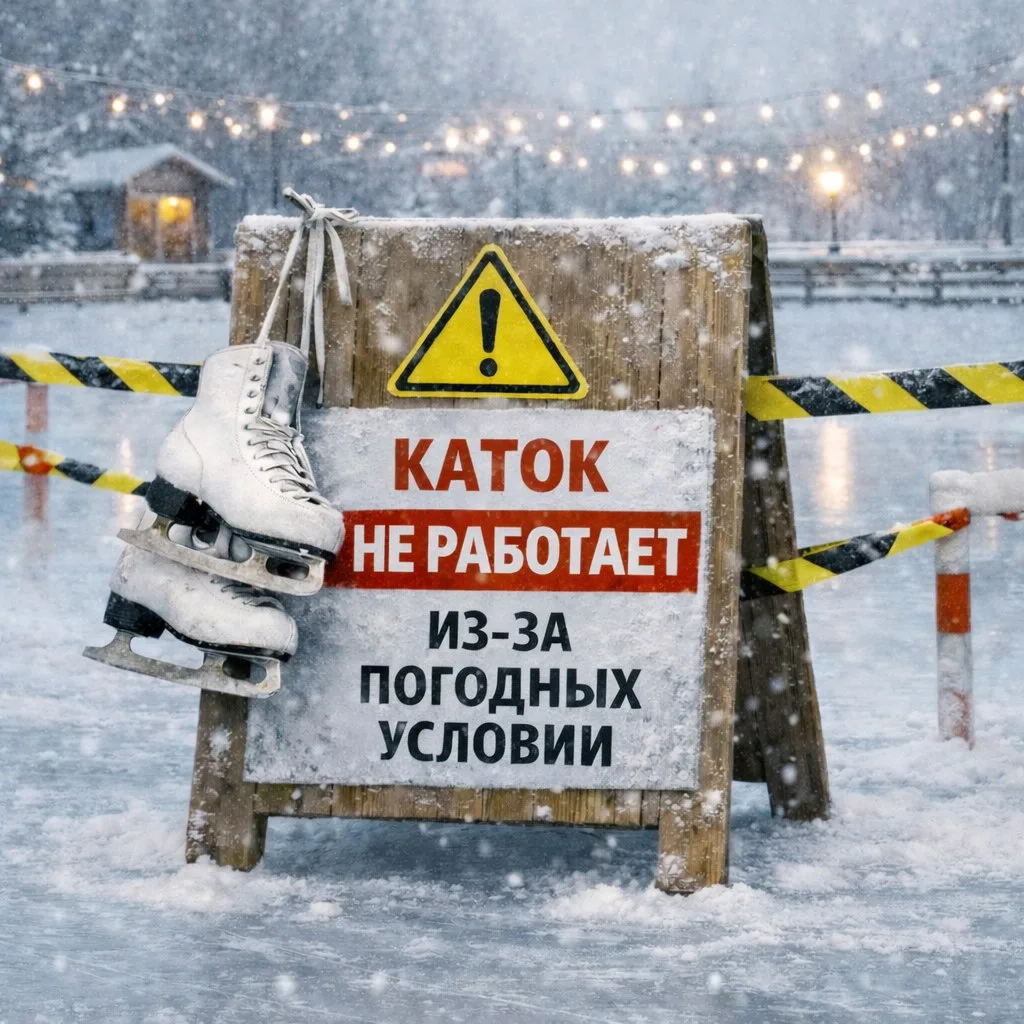 ‼️Внимание‼️  🥶Сегодня и завтра каток не работает в связи с неблагоприятными погодными условиями и п