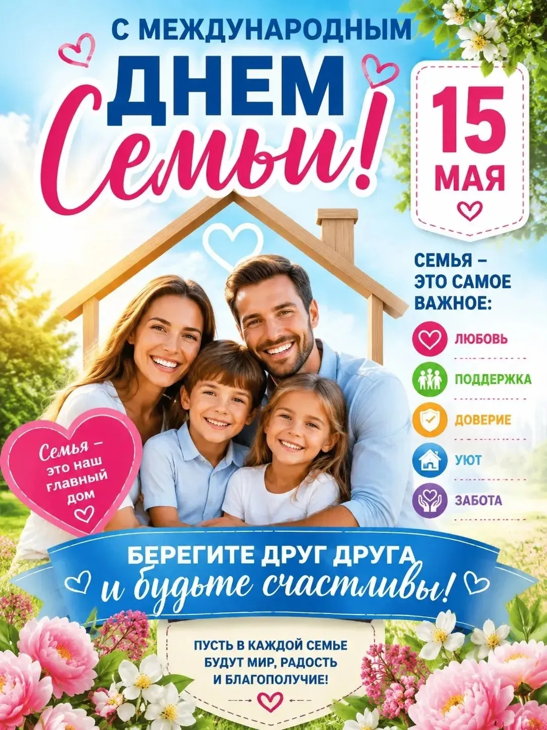 🏡 Сегодня, 15 мая — Международный день семьи! ❤️