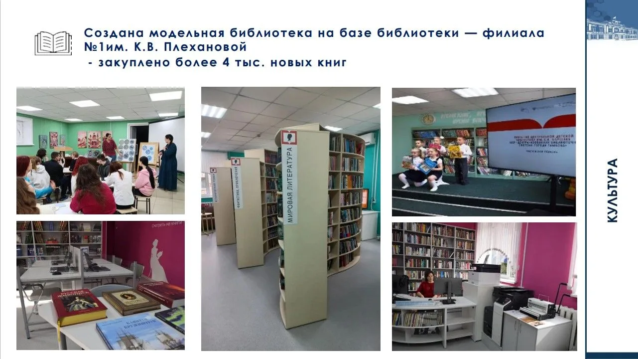 ✅В 2025 году библиотека-филиал №1 имени Плехановой стала модельной. Также в городе открыта «Школа кр