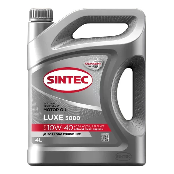 Новинка! Полусинтетическое моторное масло Sintec Люкс (Luxe) 5000 10W-40 A3/B4 SL/CF пр...