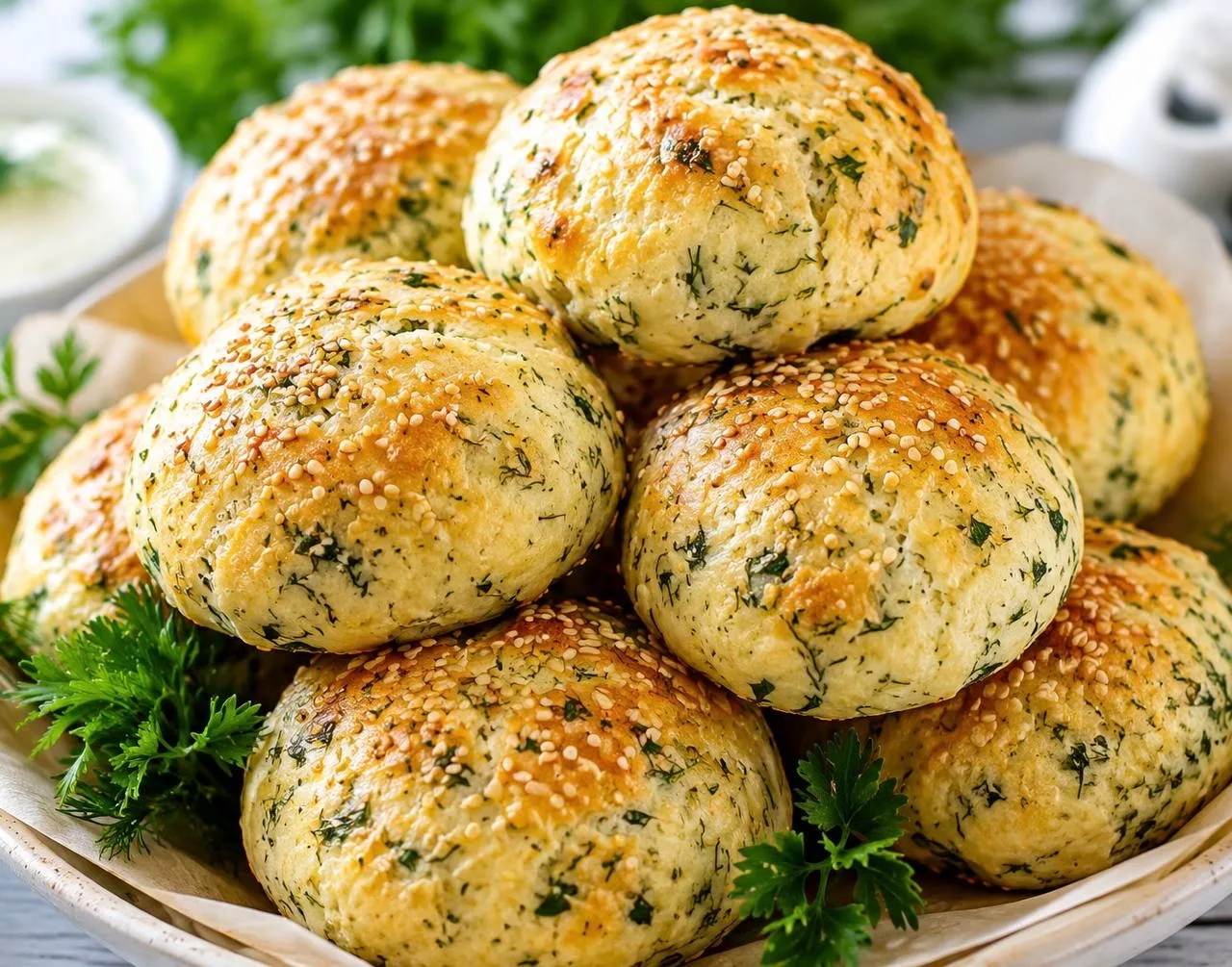 ПП творожные булочки с зеленью и кунжутом.

Мягкие, ароматные и очень вкусные булочки без дрожжей — 