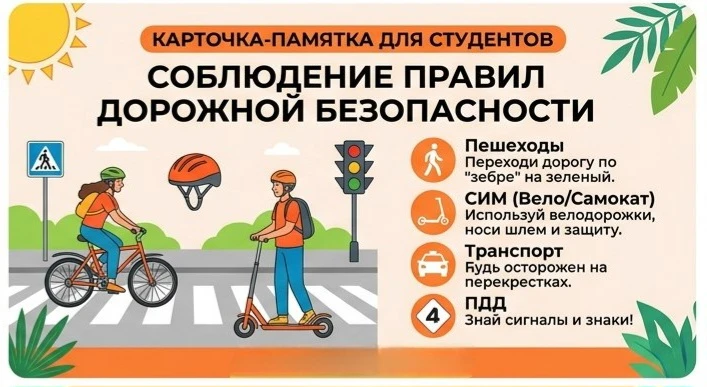 🚸БЕЗОПАСНОЕ ЛЕТО☀️

Дорогие студенты, вот 4 простых правила, чтобы отдых прошёл отлично👇
1️⃣На дор